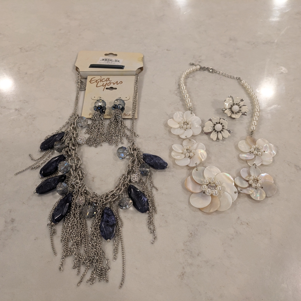 Set Of 4. 2 Necklaces And 2 Earrings